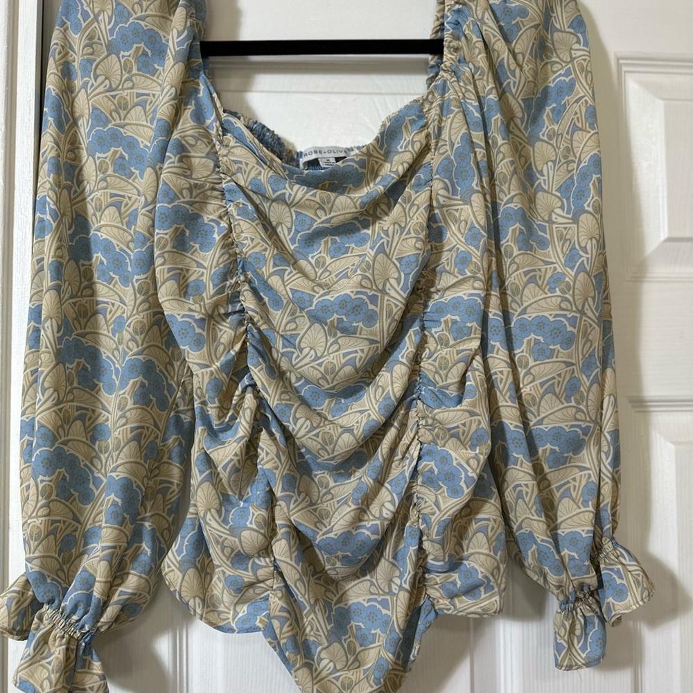 Rose and Olive long sleeve blouse art deco pattern